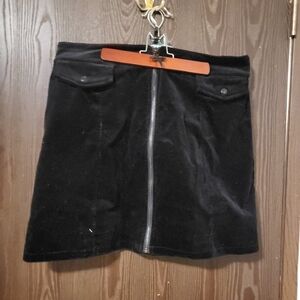 Corduroy zipper skirt